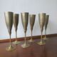 6 vintage metal Champagne flutes