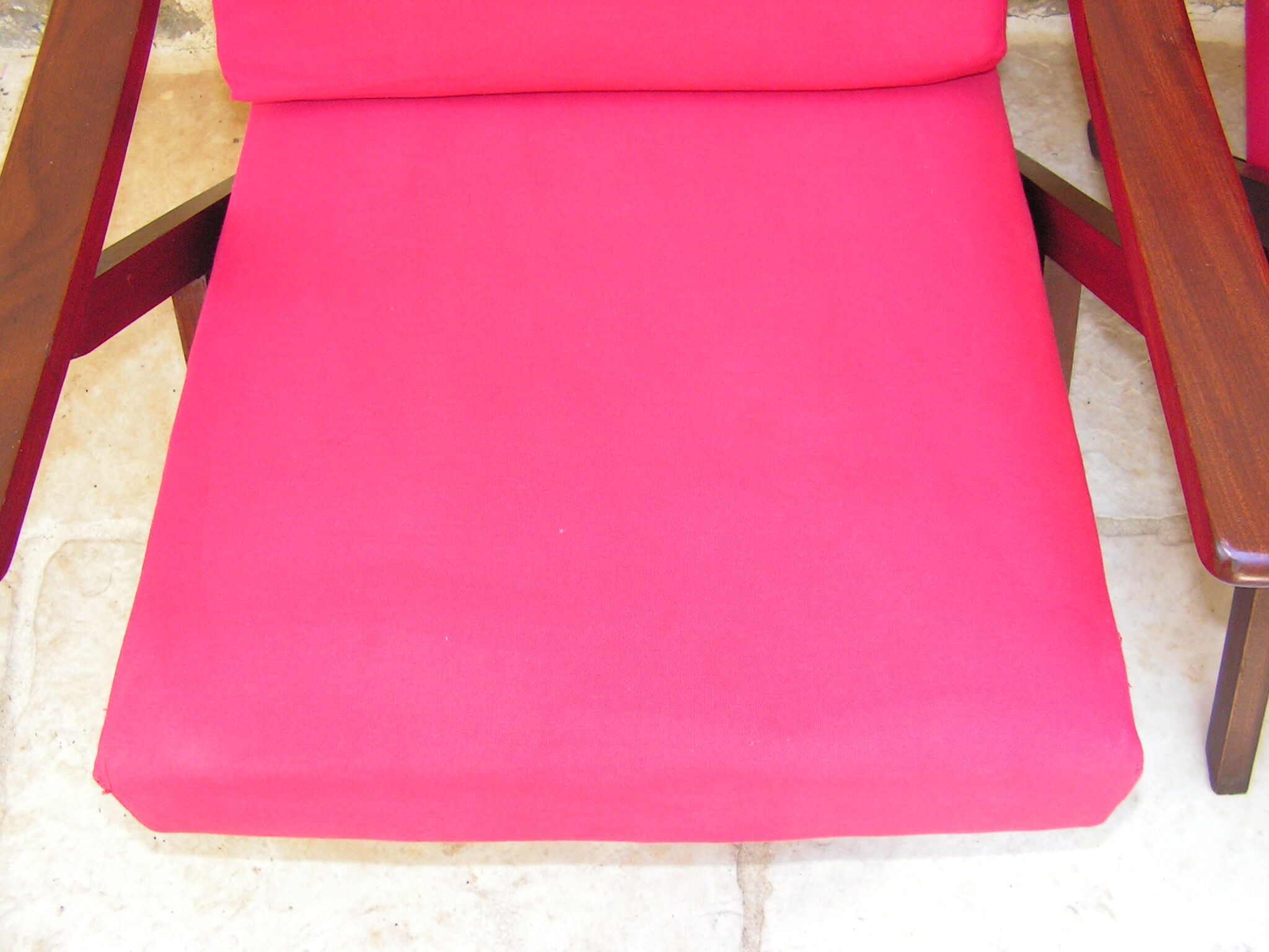 Pair of red scandinavian heater chairs