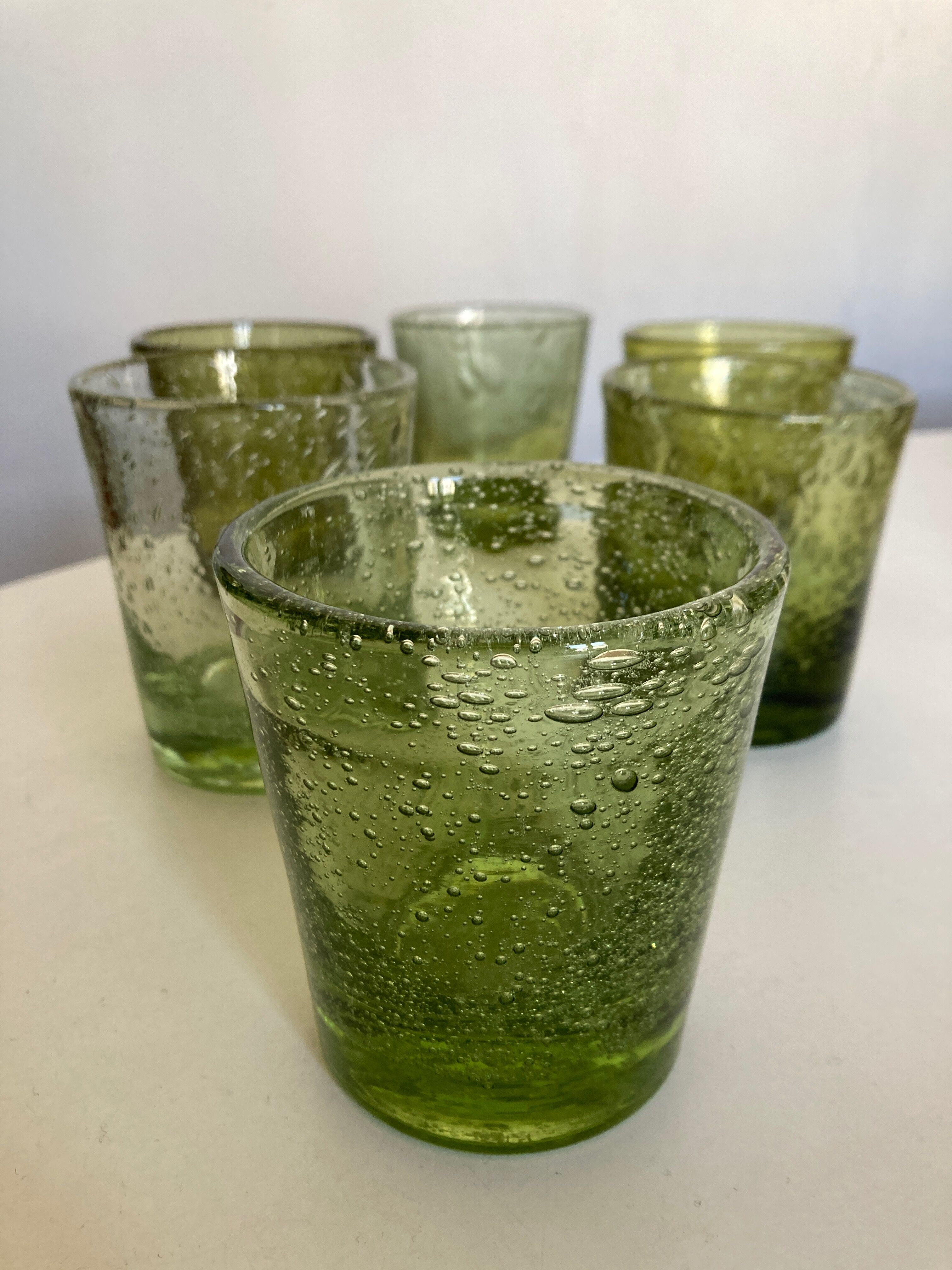 Set of 6 glasses cups of Biot XXL 1960