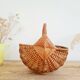 Small old basket with floral fabric interior