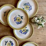 Set of 6 vintage dessert plates from the Flamingo series by Stavangerflint