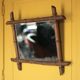 Wooden bamboo imitation mirror, antique mirror, hanging mirror, interior decor, mirror