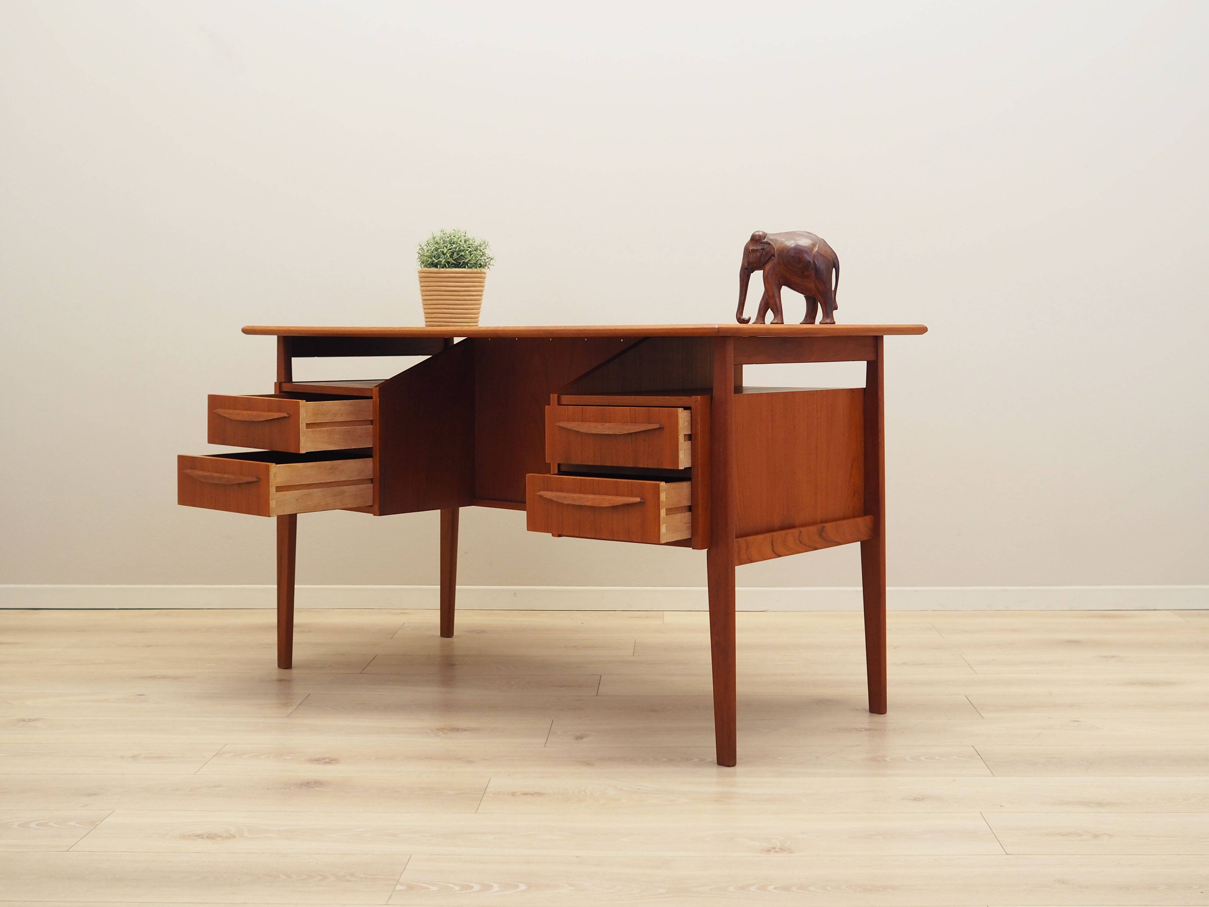 Teak desk, Danish design, 1970s, designer: Gunnar Nielsen, manufacturer: Tibergaard