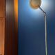 Vintage Italian Space Age Floor Lamp in Chromed Metal with "Flying Saucer" Shade