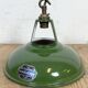 Suspension industrielle en émail vert de Coolicon, années 1950
