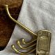 Adjustable nautical coat hook in solid brass