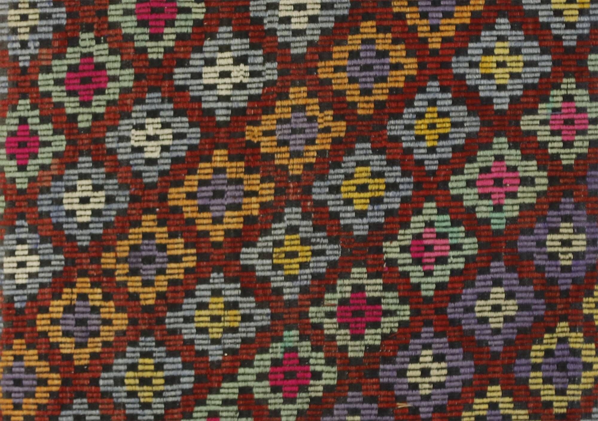 Grand Turkish Vintage Geometric Kilim Multicoloured 305 x 156 cm