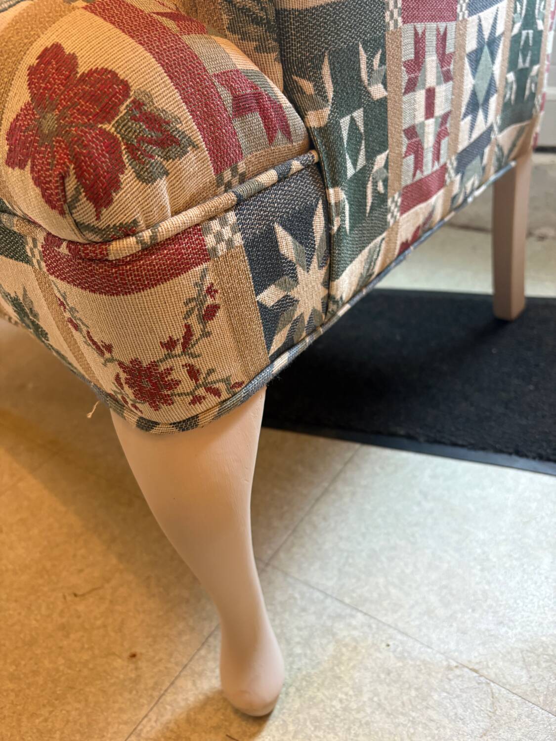Patchwork wingback chair