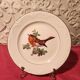 6 dessert plates Digoin Sarreguemines with coloured bird design.