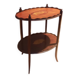 English 2-tier mahogany pedestal table
