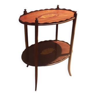 English 2-tier mahogany pedestal table