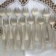 12 silver-plated oyster forks model Filet / Chinon
