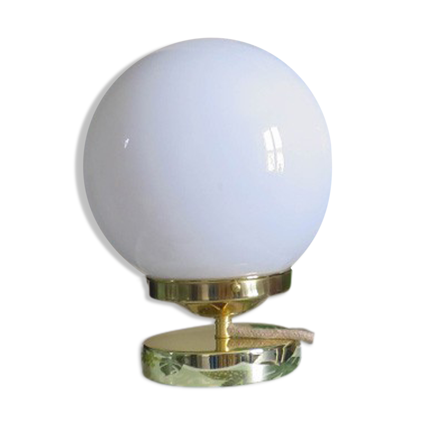 White opaline globe lamp