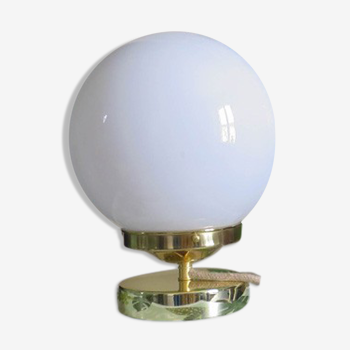 White opaline globe lamp