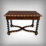 Desk table in precious wood marquetry, Napoleon III period – mid-19th century