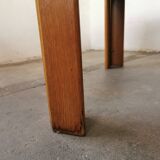 Square coffee table in light oak design 1970