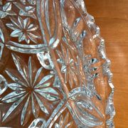 Thick glass tripod cup - vintage