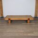Table basse japonaise vintage en bois et jonc de mer, Japon, 1960