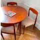 Large Danish round/oval table for 4 to 7-8 people, extendable (110 -