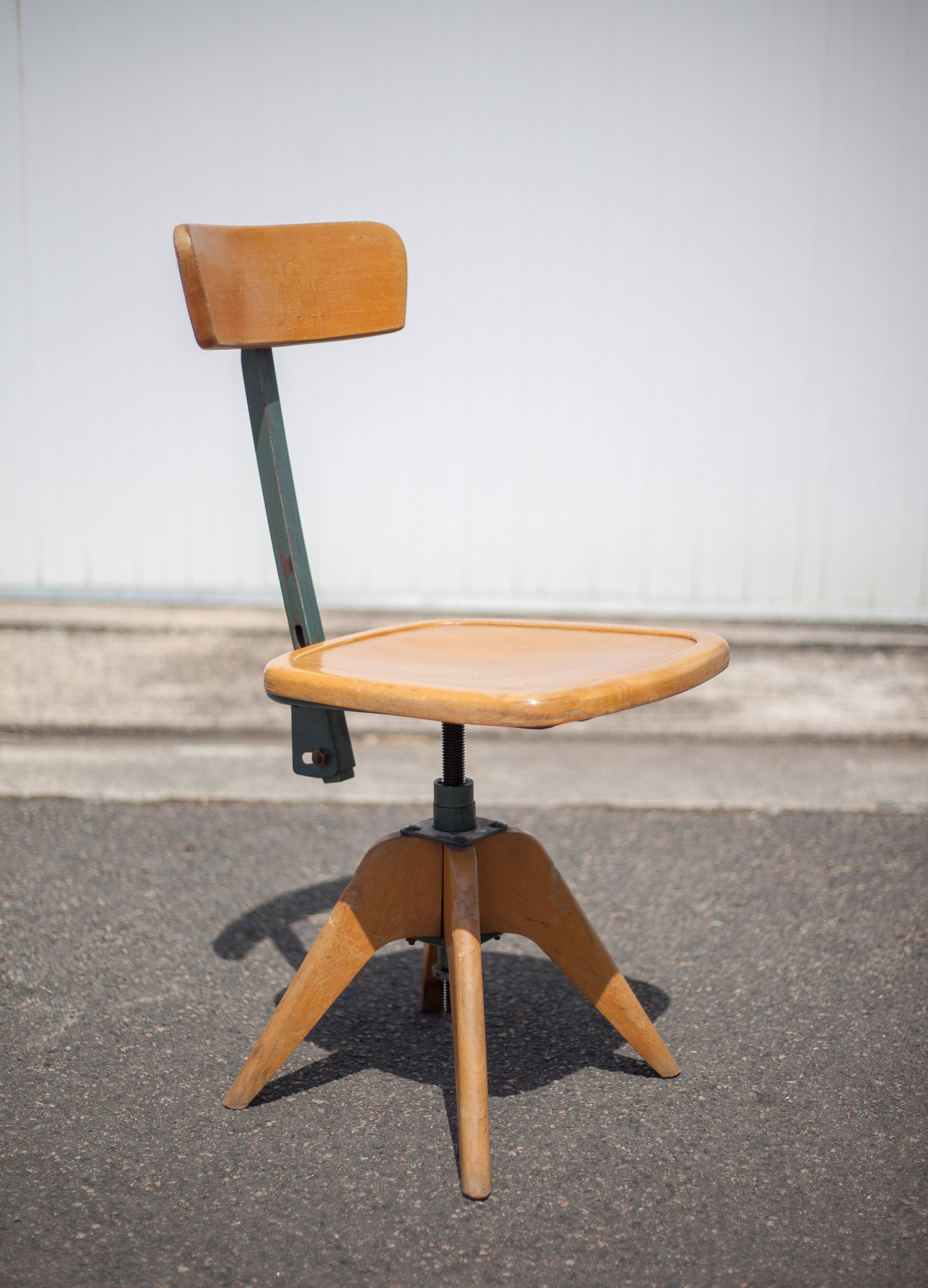 Wood and metal office chair