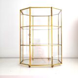 Vitrine à poser en verre et laiton