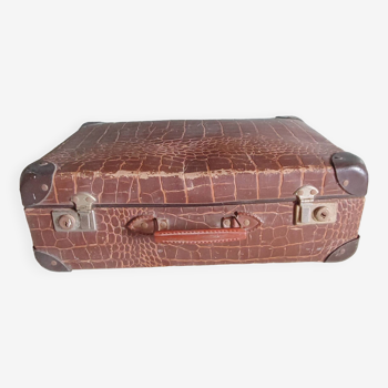 Valise ancienne en carton rigide 44/28/15 cm