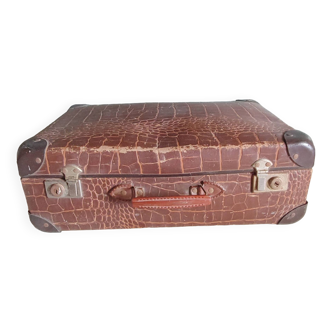 Valise ancienne en carton rigide 44/28/15 cm