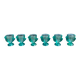 6 vintage turquoise chicken egg cups