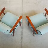 Coppia di poltrone in frassino restored from the '40s in modern style of second hand