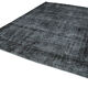 Handwoven oriental overdyed 270 cm x 384 cm black wool carpet