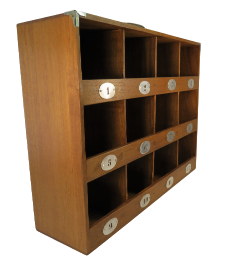 Cabinet with workshop lockers, restored / restyled hotel furniture style