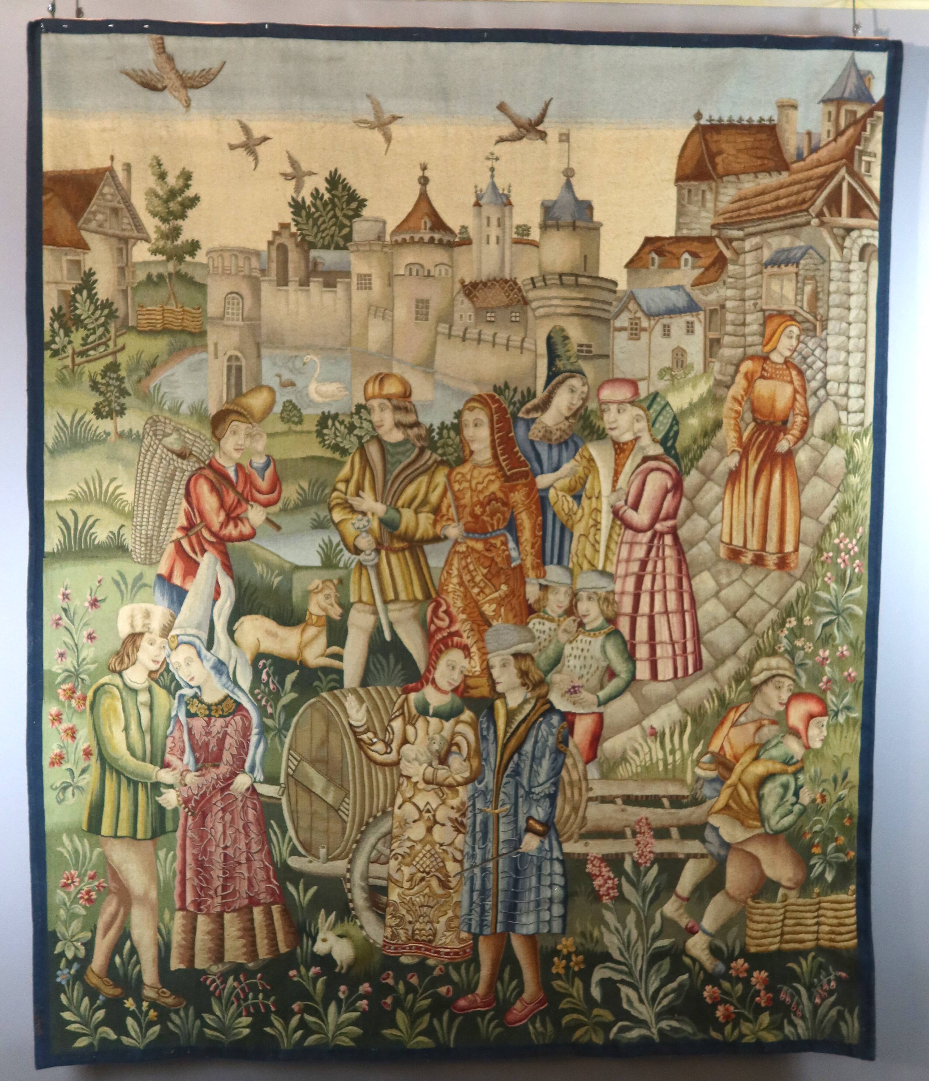 Tapestry "The Medieval City" Aubusson