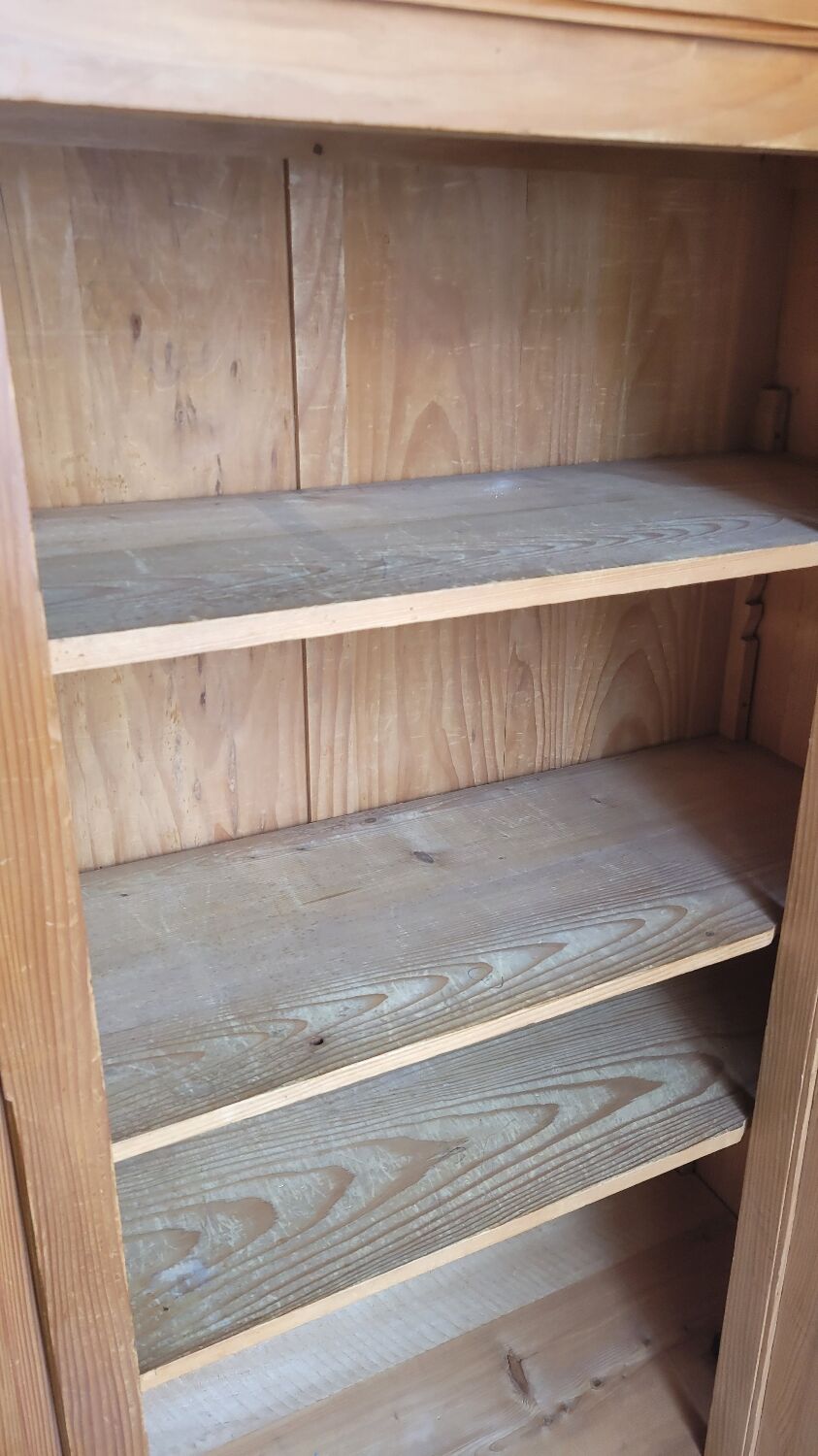 Parisian wardrobe in vintage pine old manufacture 1950