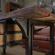 factory workbench in cast iron and wood 1930 with 9 drawers