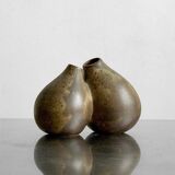 Double vase soliflore en grès jacqueline et tim orr 1960