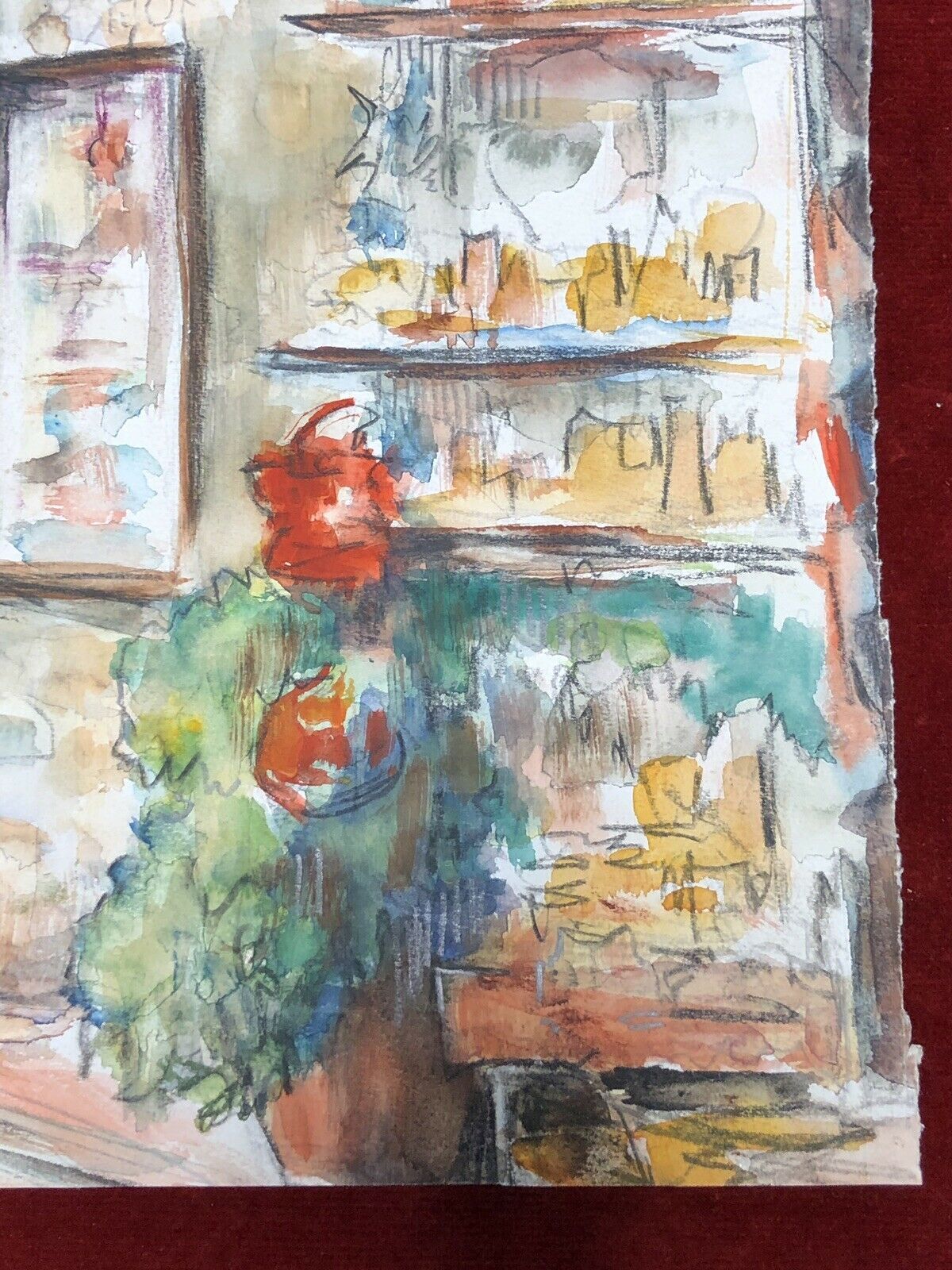 Watercolor Saint-Paul de Vence, rue portail-levis