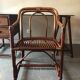 Bamboo desk and armchair, rattan 70s/80s