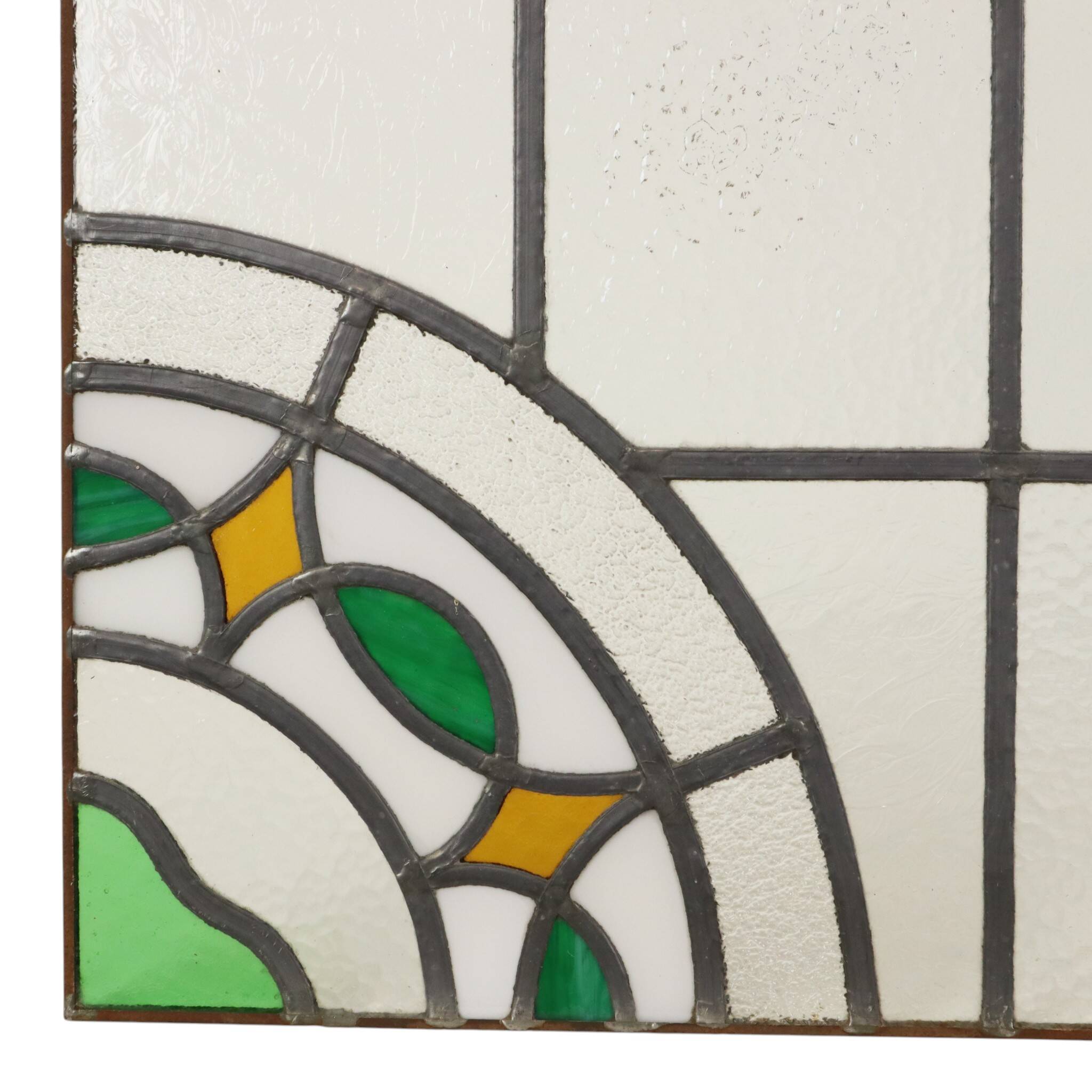 Colorful Art Deco Floral Stained Glass Window 51x42cm