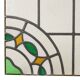 Colorful Art Deco Floral Stained Glass Window 51x42cm