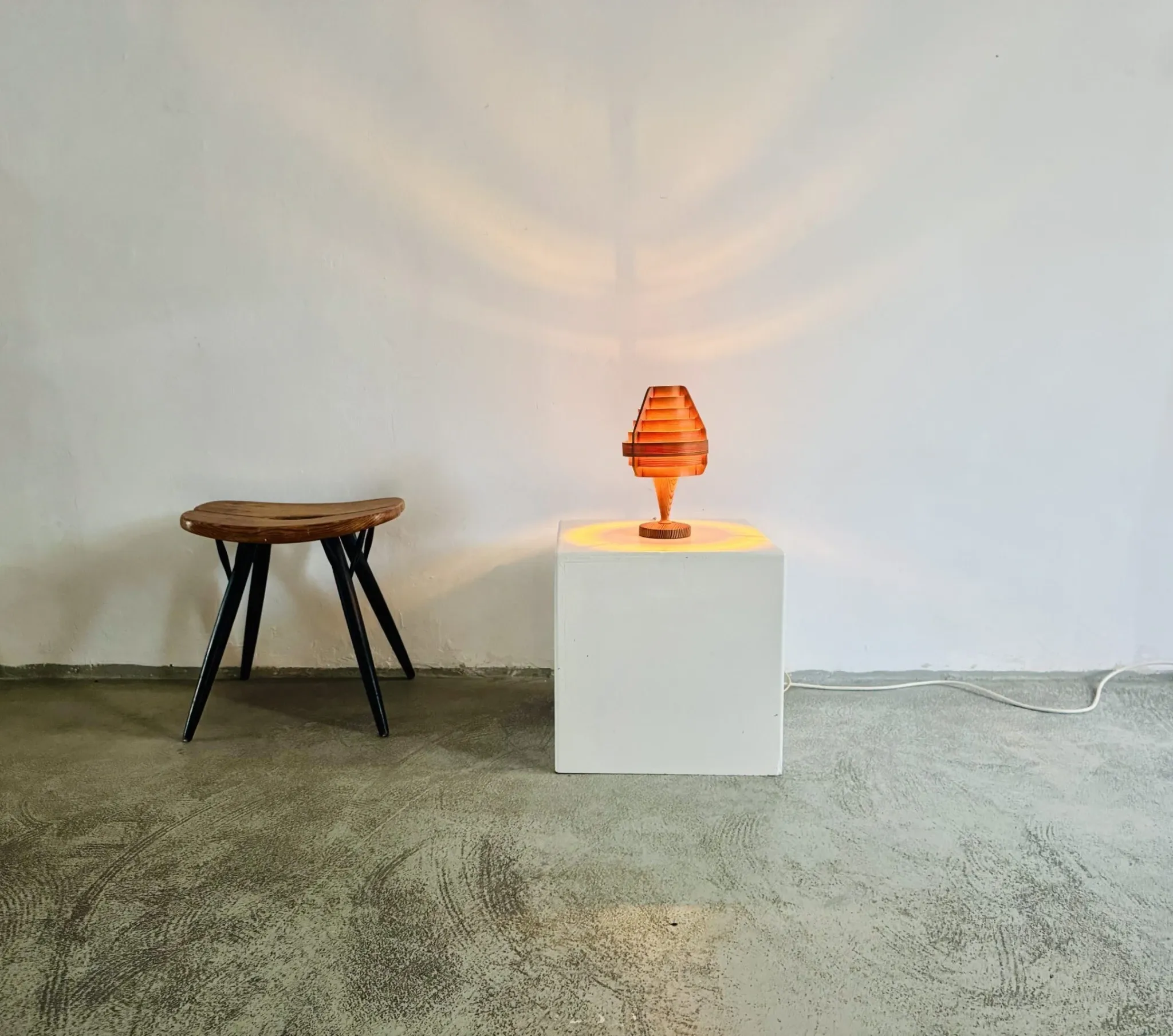 Model B-119/1 Pine Veneer Conical Table Lamp By Hans-Agne Jakobsson For Ab Markaryd, Sweden 1960S