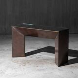 Console en bronze patiné par Belgochrom, Belgique, années 1970