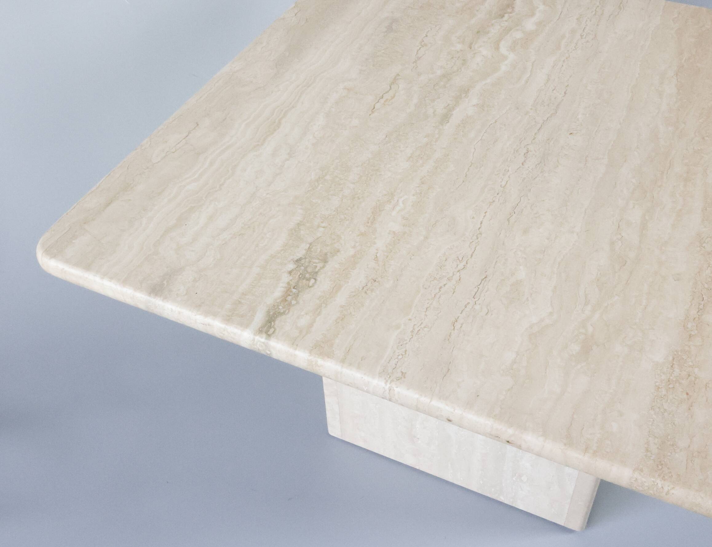 Travertine side table