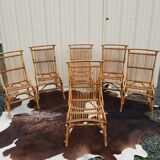 Rattan 6 chairs