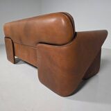 SDe Sede DS-125 Sofa by Gert Lange in cognac leather, Switzerland, 1980s