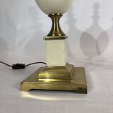 Near Pair of Vintage Enamel Egg Table Lamps - 1970s Hollywood Regency Retro