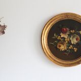 Set of 3 paintings bouquet of flowers