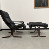 2 "Siesta" armchairs with their ottomans by Ingmar Relling, circa 1970