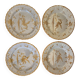 4 Handmade Martres Tolosane Dessert Plates