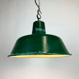 Green Industrial Factory Pendant Lamp, 1960s