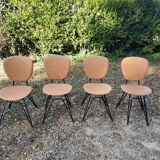 4 vintage faux leather chairs